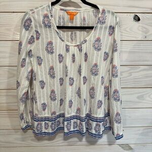 Joe Fresh White and Blue Blouse